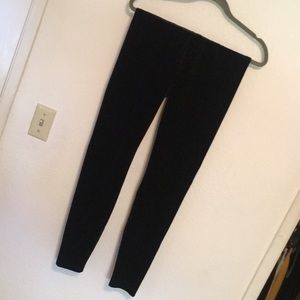 Black velvet leggings